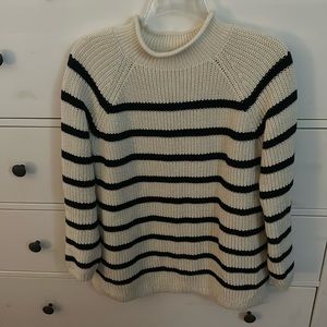 Talbots navy and cream striped sweater